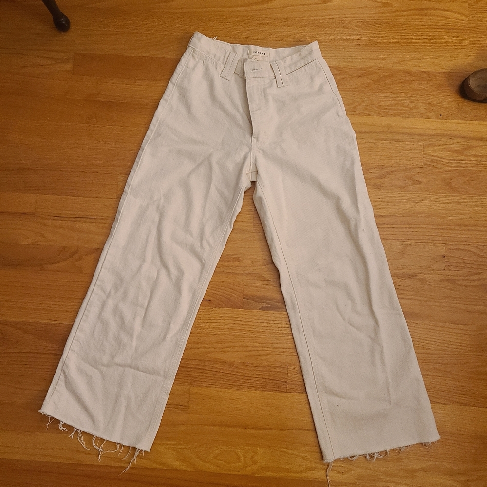 Cream colored denim jeans
